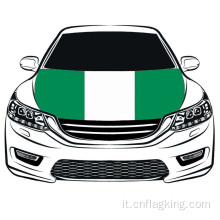 La bandiera della Coppa del mondo Repubblica federale del Nigeri Bandiera del cofano per auto 3.3X5FT 100% poliestere Bandiera del motore Tessuti elastici